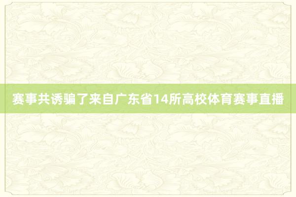 赛事共诱骗了来自广东省14所高校体育赛事直播