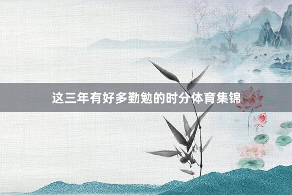 这三年有好多勤勉的时分体育集锦