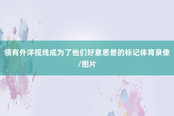 领有外洋视线成为了他们好意思誉的标记体育录像/图片
