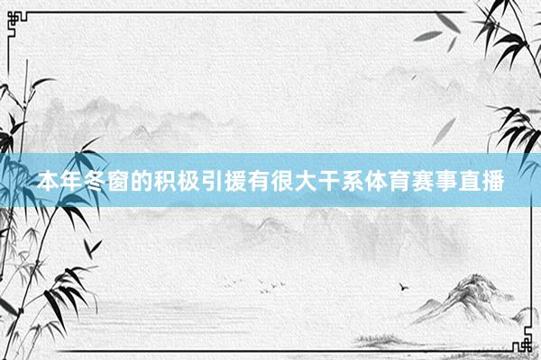 本年冬窗的积极引援有很大干系体育赛事直播