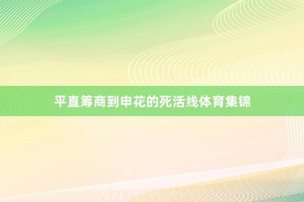 平直筹商到申花的死活线体育集锦