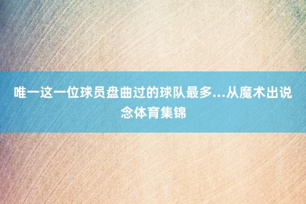 唯一这一位球员盘曲过的球队最多...从魔术出说念体育集锦