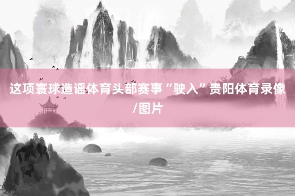 这项寰球造谣体育头部赛事“驶入”贵阳体育录像/图片