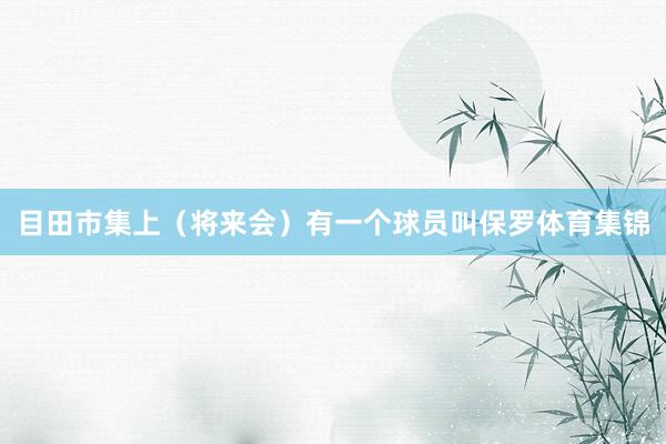 目田市集上（将来会）有一个球员叫保罗体育集锦