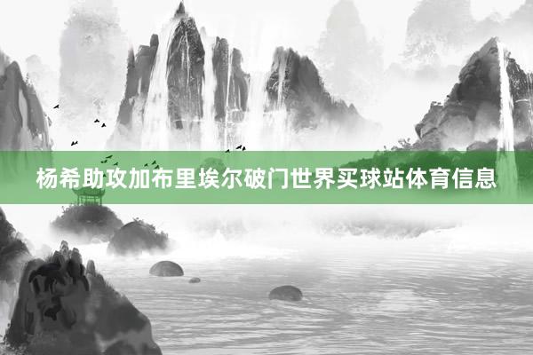 杨希助攻加布里埃尔破门世界买球站体育信息