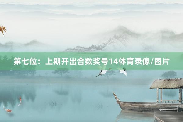 第七位：上期开出合数奖号14体育录像/图片