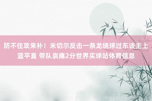 防不住攻来补！米切尔反击一条龙绕球过东谈主上篮平直 带队哀痛2分世界买球站体育信息
