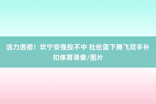 活力透彻！坎宁安强投不中 杜伦篮下腾飞双手补扣体育录像/图片
